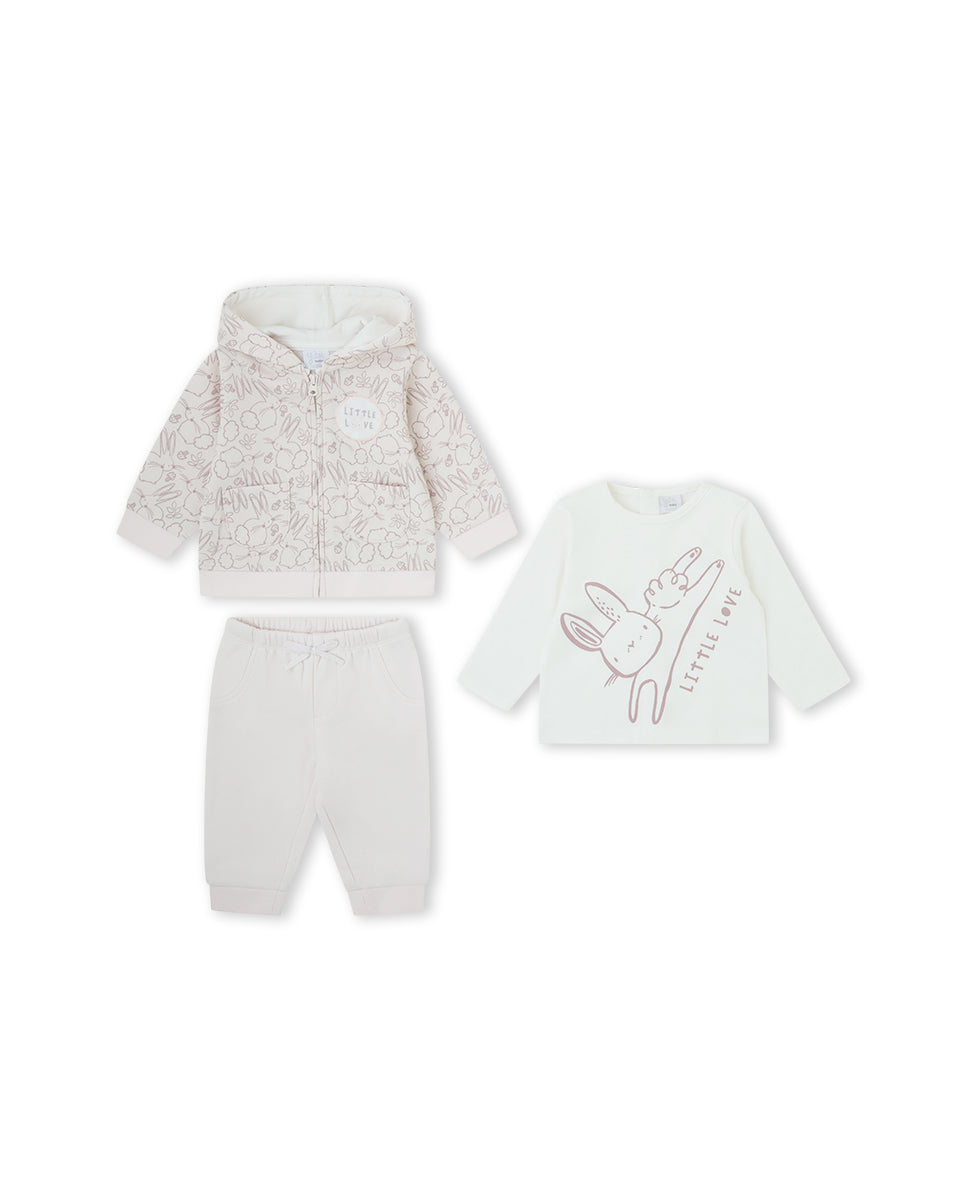 CONJUNTO 3 PIEZAS NIÑA ROSA