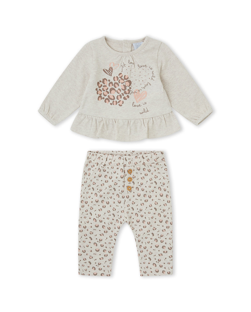 CONJUNTO 2 PIEZAS NIÑA BEIGE