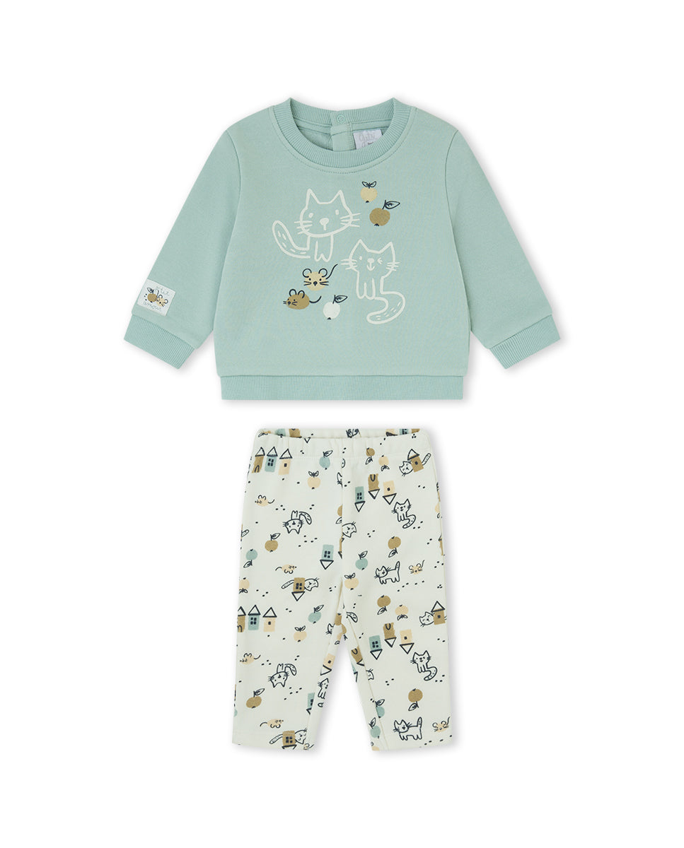 CONJUNTO 2 PIEZAS NIÑA VERDE