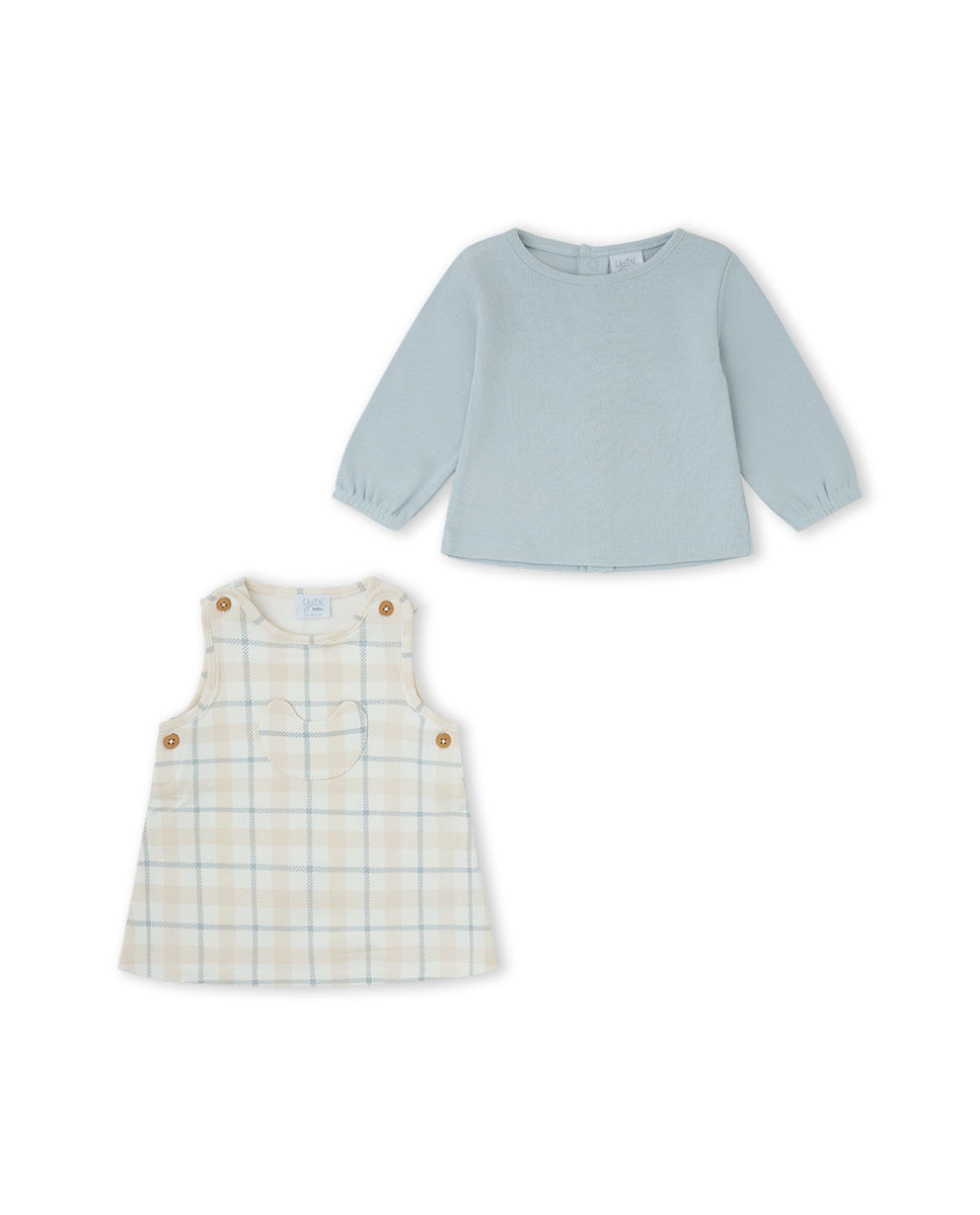 CONJUNTO VESTIDO NIÑA BEIGE