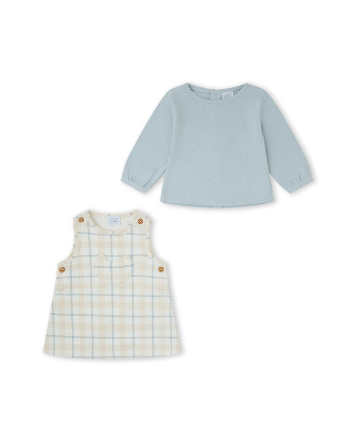 CONJUNTO VESTIDO NIÑA BEIGE