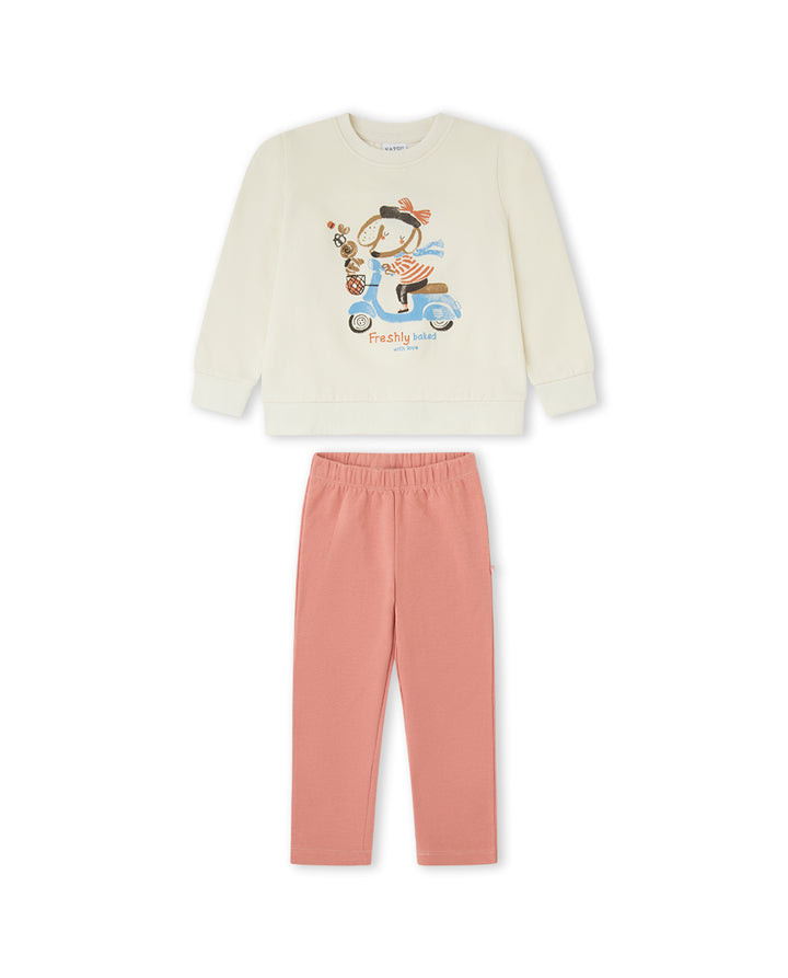 CONJUNTO LEGGINGS NIÑA BEIGE