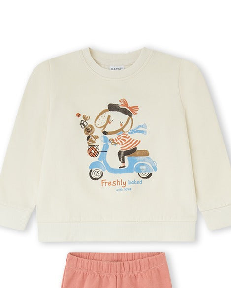CONJUNTO LEGGINGS NIÑA BEIGE