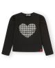 CAMISETA HEART GIRL. NEGRO